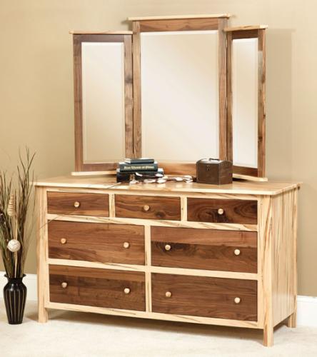 Cornwell Dresser - tri-view mirror, two-toned