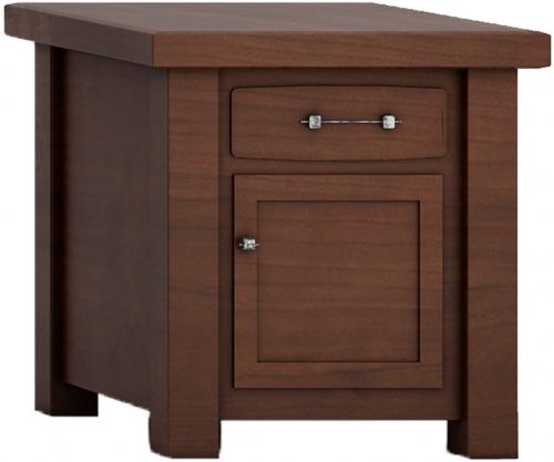 Barn Floor Office Collection Square Table - 1 drawer and 1 door