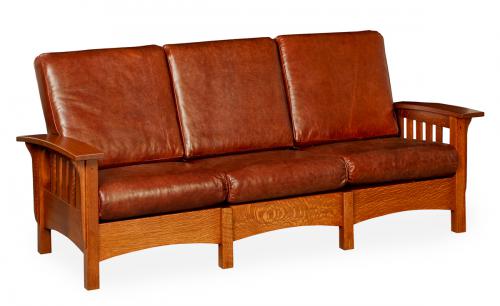 Classic Mission Leather Sofa