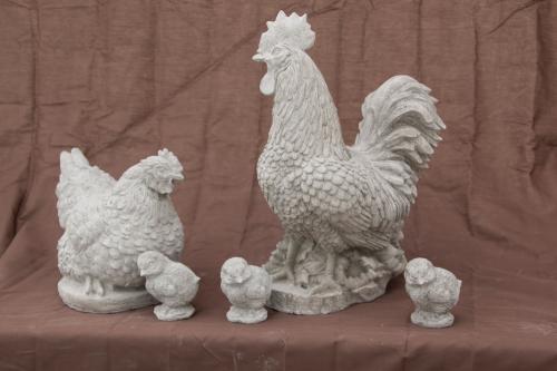 Rooster, Hen, and Chicks
