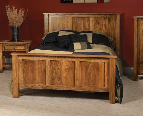 Lindholt Bed with straight headboard and footboard