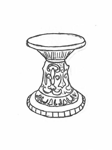 French Pedestal (seat) - 15" diameter, 17" high