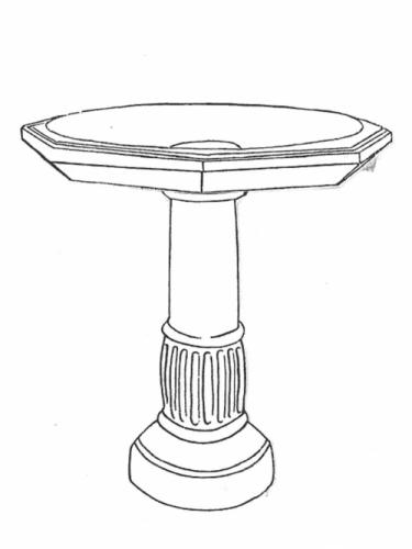 Festooned Bowl - 28" diameter, Festooned Base - 30" high