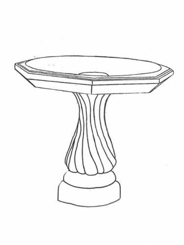 Octagon Bowl - 28" diameter, Medium Swirl Base - 21" high