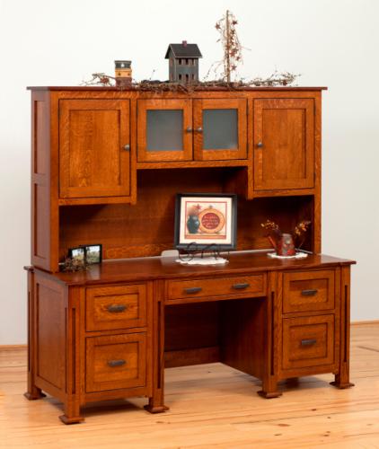 Parker Mission Office Collection Desk and Hutch