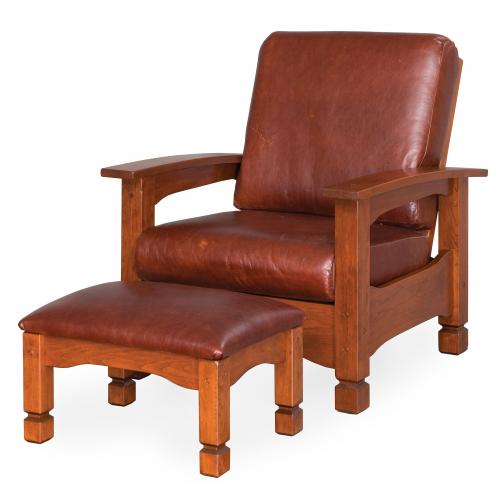 Rustic Country Morris Chair and Ottoman