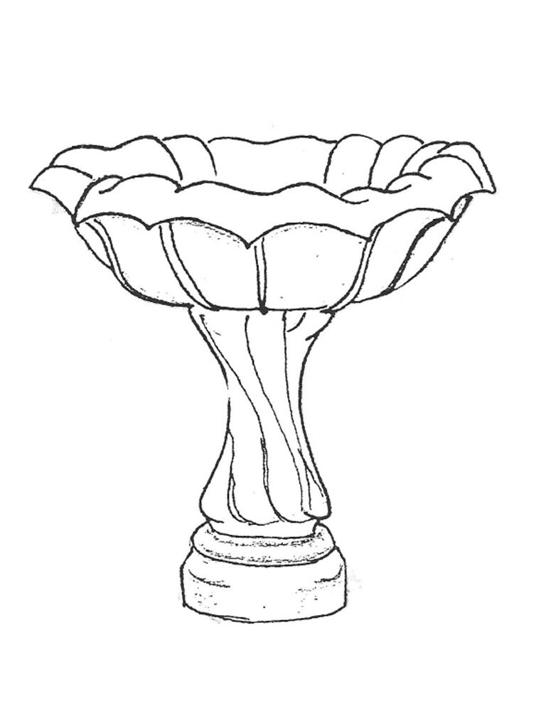 Tulip Medium Bowl - 29" diameter, Medium Swirl Base - 21" high