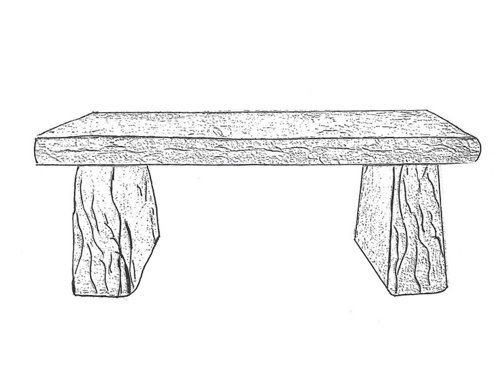 Stone Bench - straight, 41" long