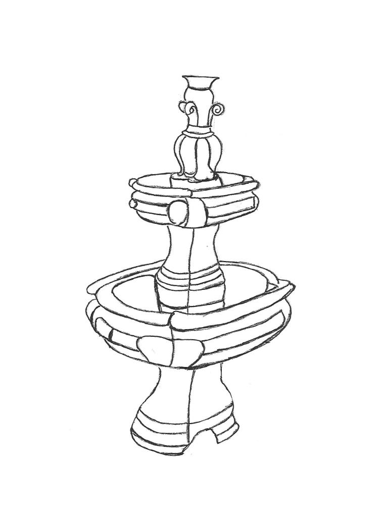 French Fountain - 27" wide, 48" high