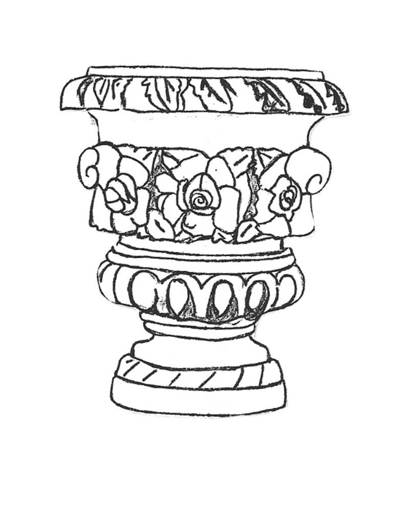 Rose Vase - large, 24" diameter, 25" high