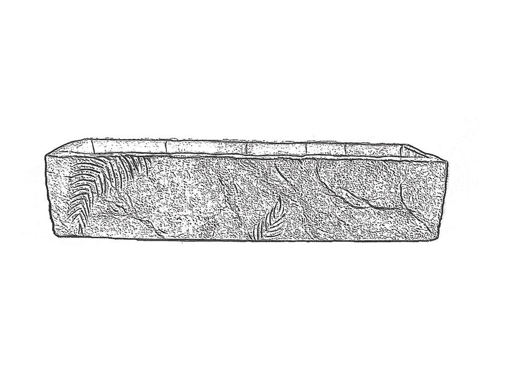 Stone Fossil Planter - 10" x 8" x 34" long