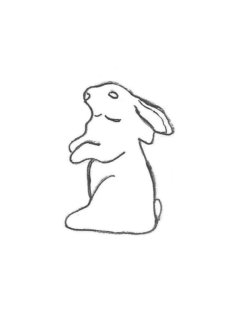 Rabbit Standing Ears Back - 12"