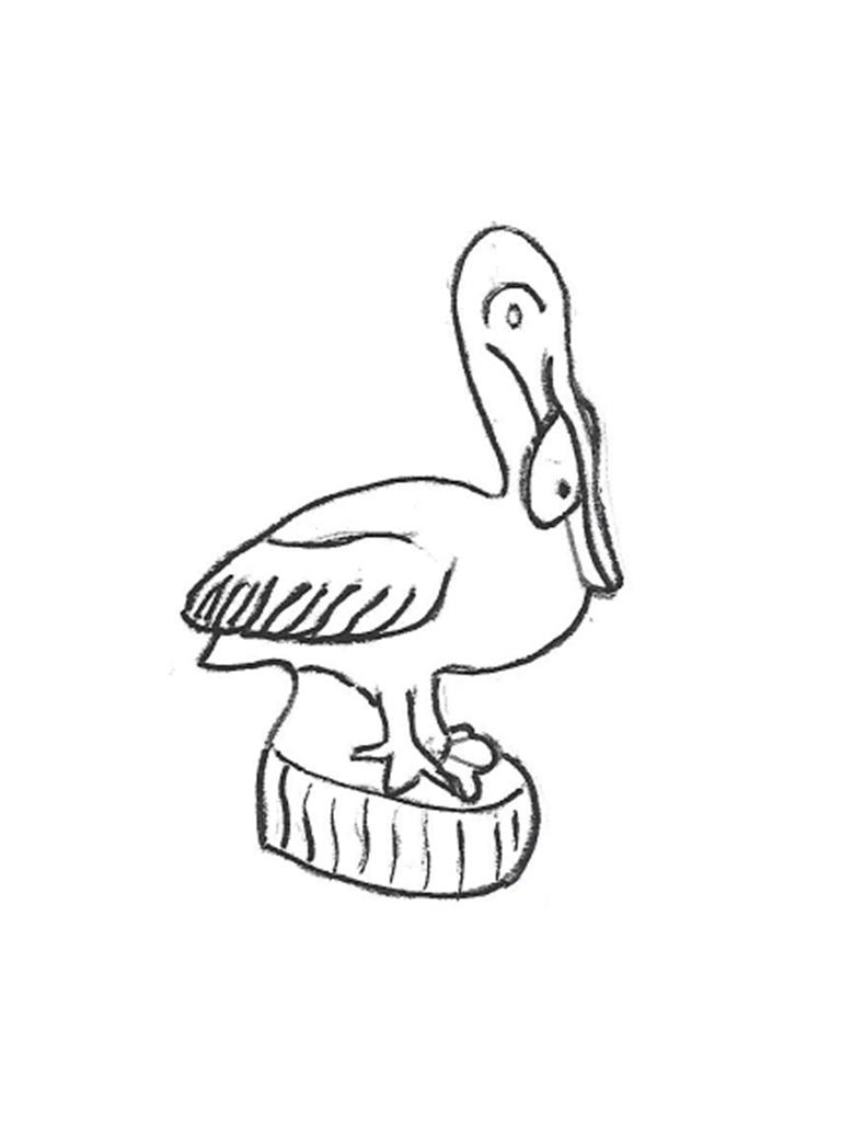 Pelican with Fish - 17"