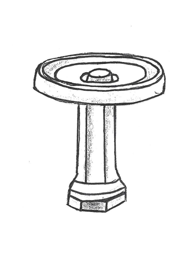 Perch Bowl - 21" diameter; Small Lamppost Base - 19" high