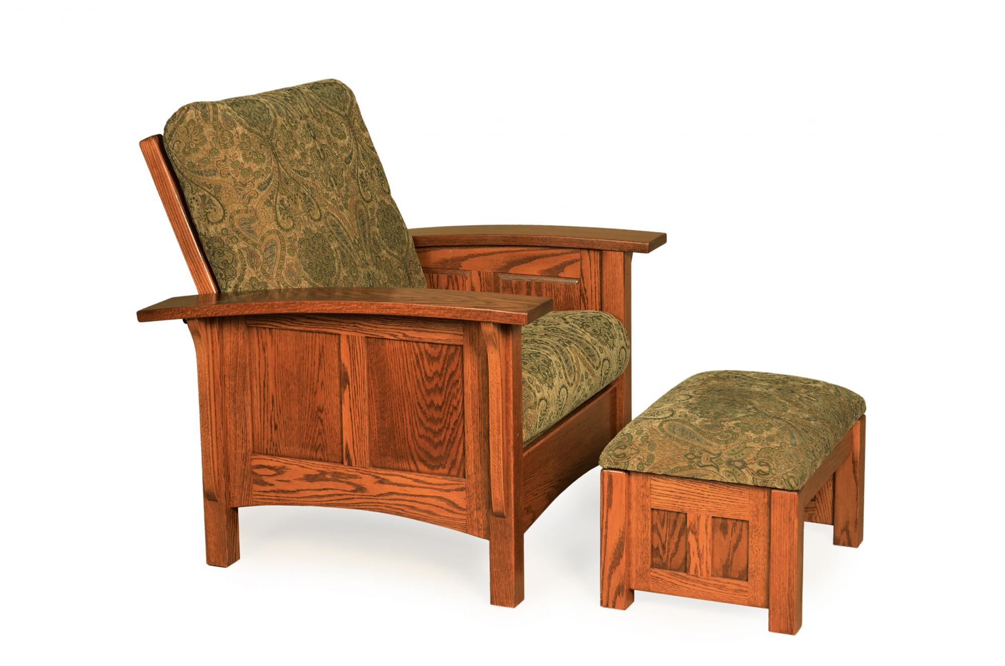 Paneled Mission Morris Chair and Ottoman
