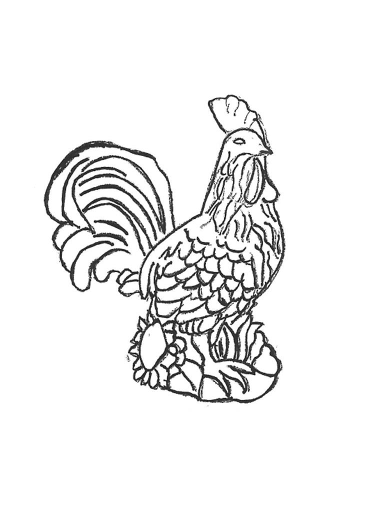 Rooster with Sunflower - 16"